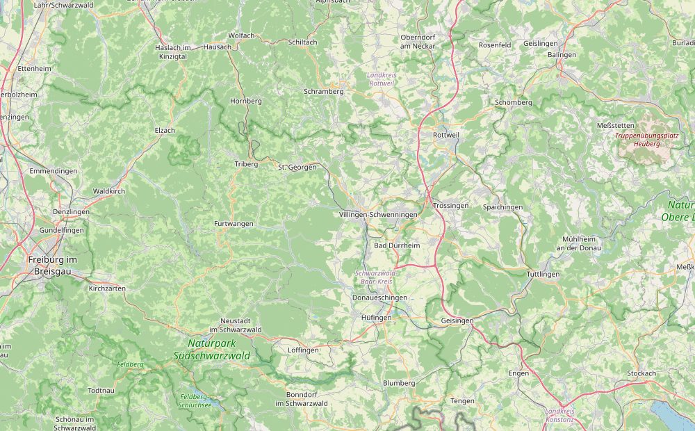Karte: Villingen-Schwenningen und Umgebung